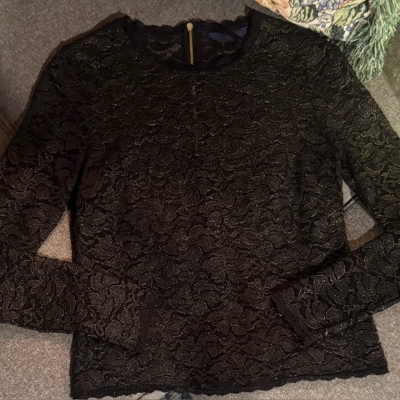 RACHEL Roy Black Lace blouse with Gold Accents!! WORN ONCE! Size S - Picture 6 of 12
